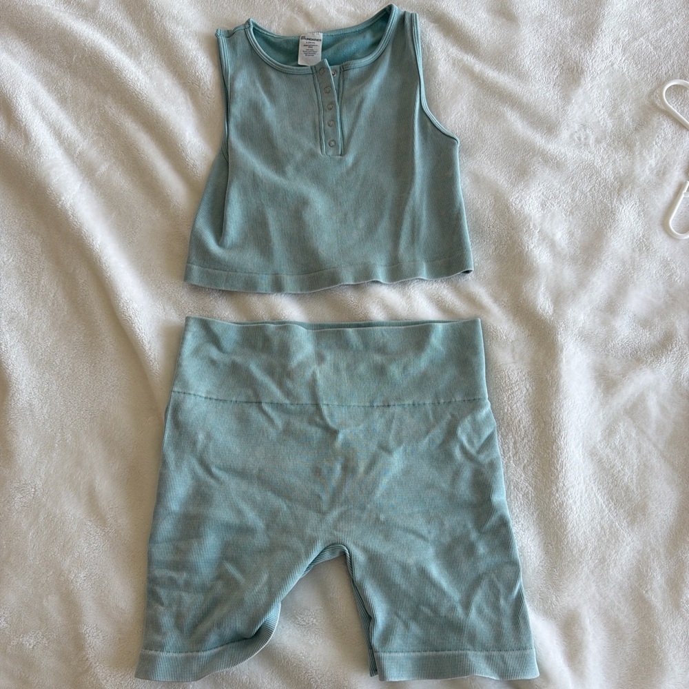 No Boundaries Teal Button-Up Top